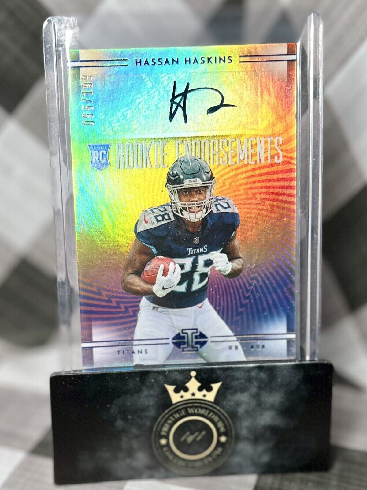 Hassan Haskins 2022 Panini Illusions Rookie Endorsements AUTO /199 #RE-HH Titans