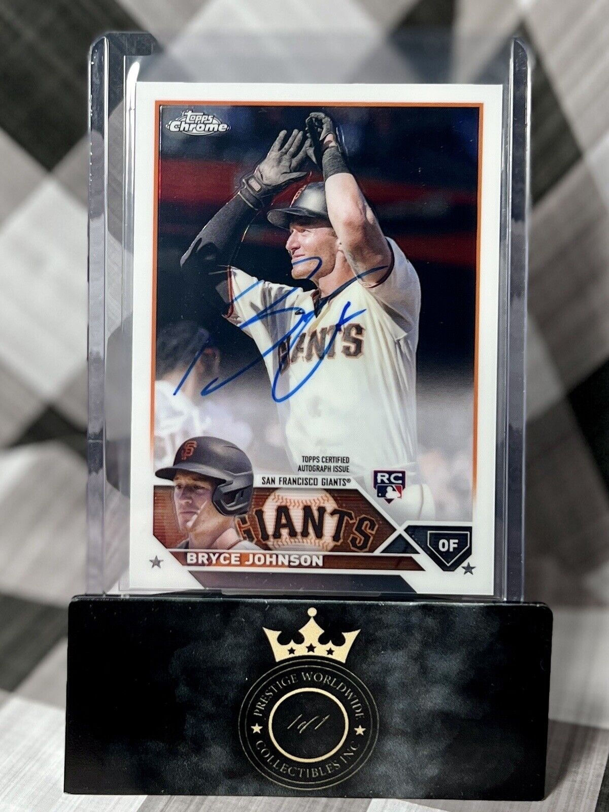 Bryce Johnson 2023 Topps Chrome Baseball Rookie Auto #RA-BJ Giants RC