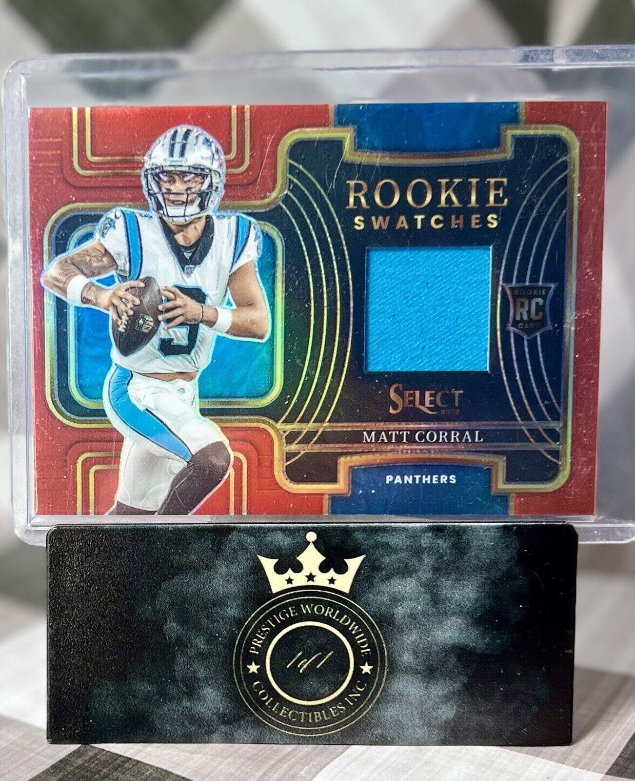 Matt Corral 2022 Panini Select Rookie Red Prizm Swatches Patch #RSW3 Panthers RC