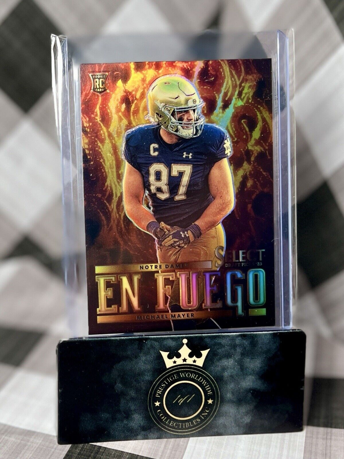 Michael Mayer 2023 Select Draft Picks En Fuego Silver Prizm #EF-MM ND & Raiders