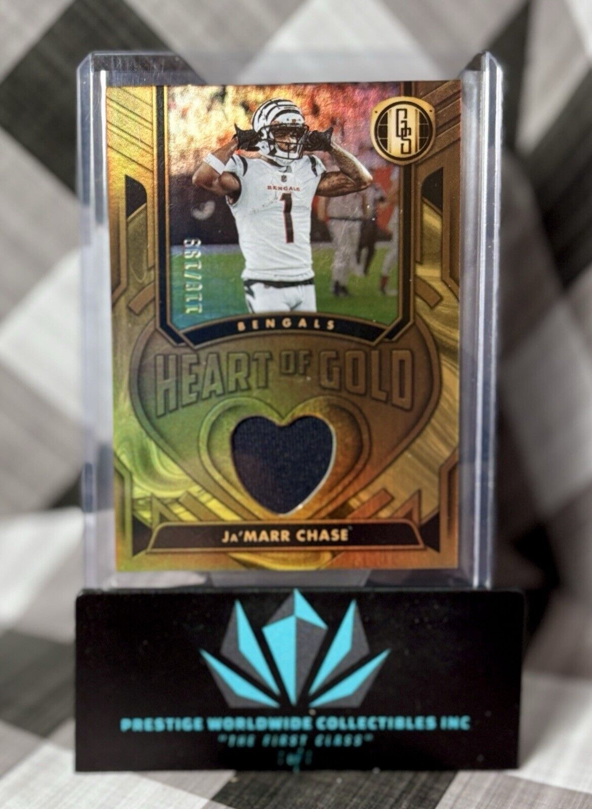 Ja'Marr Chase 2024 Gold Standard Heart of Gold Threads /199 #HOGT-JCE Bengals