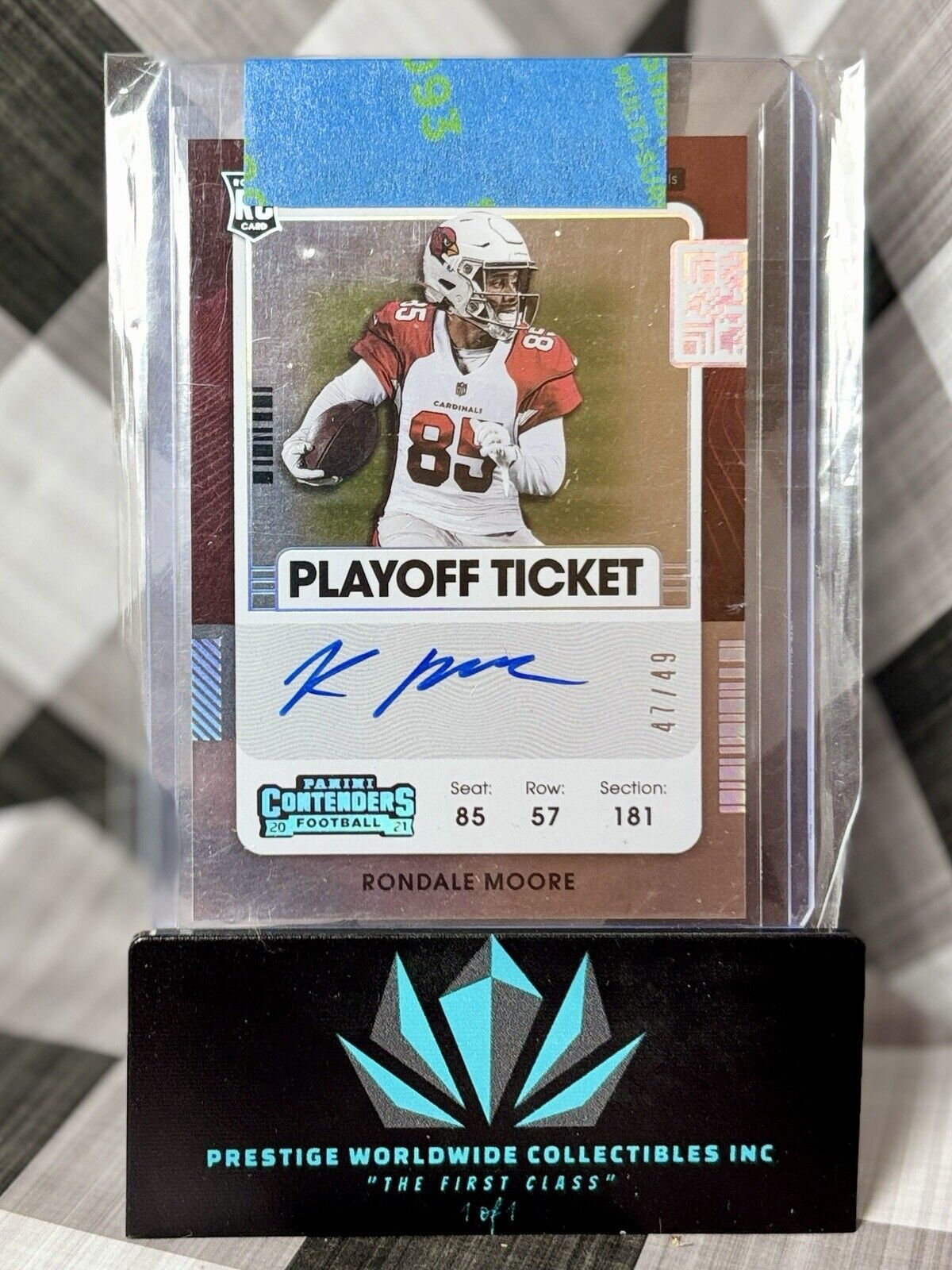 Rondale Moore 2021 Contenders Playoff Ticket Var Rookie Auto /49 #116 AZ & ATL