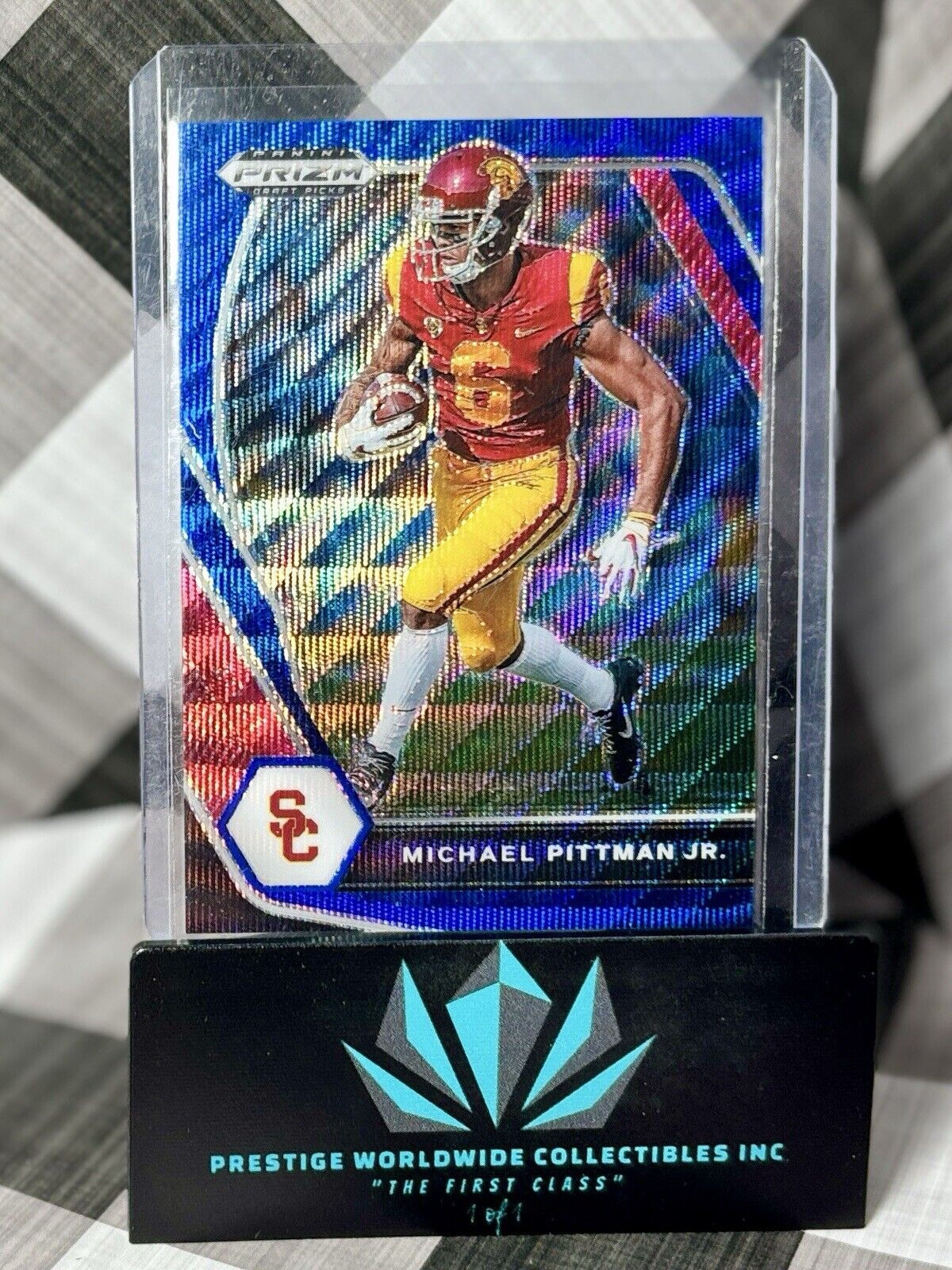 Michael Pittman Jr. 2021 Prizm Draft Picks Blue Wave Prizm /249 #73 USC & Colts