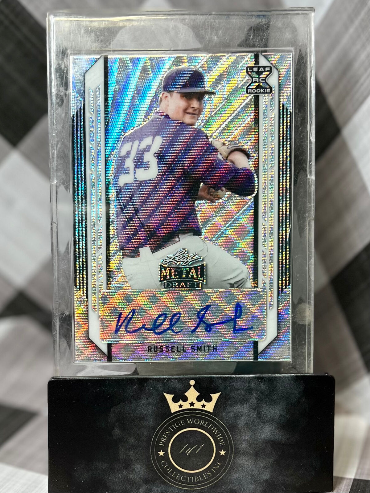 Russell Smith 2021 Leaf Metal Draft Wave Refractor Auto #BA-RS1