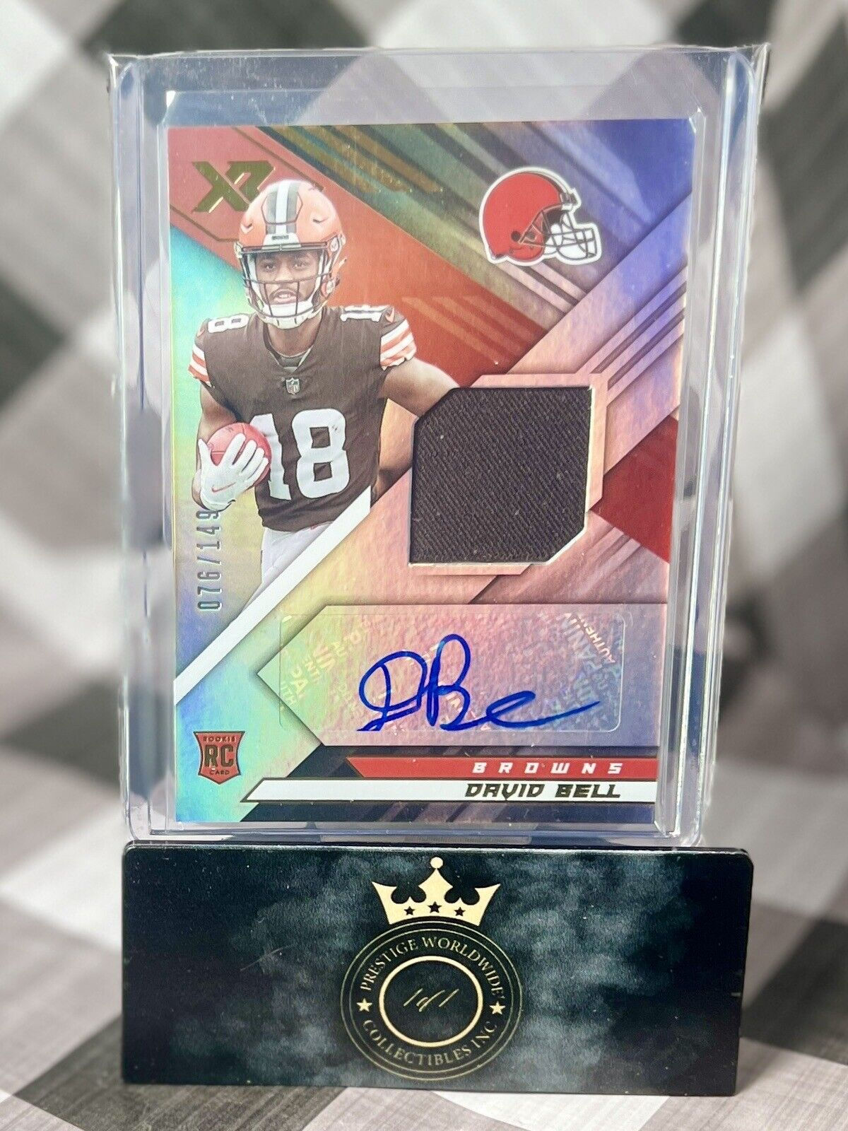 David Bell 2022 Panini XR Rookie Patch Auto /149 #RSA-DB Cleveland Browns RPA