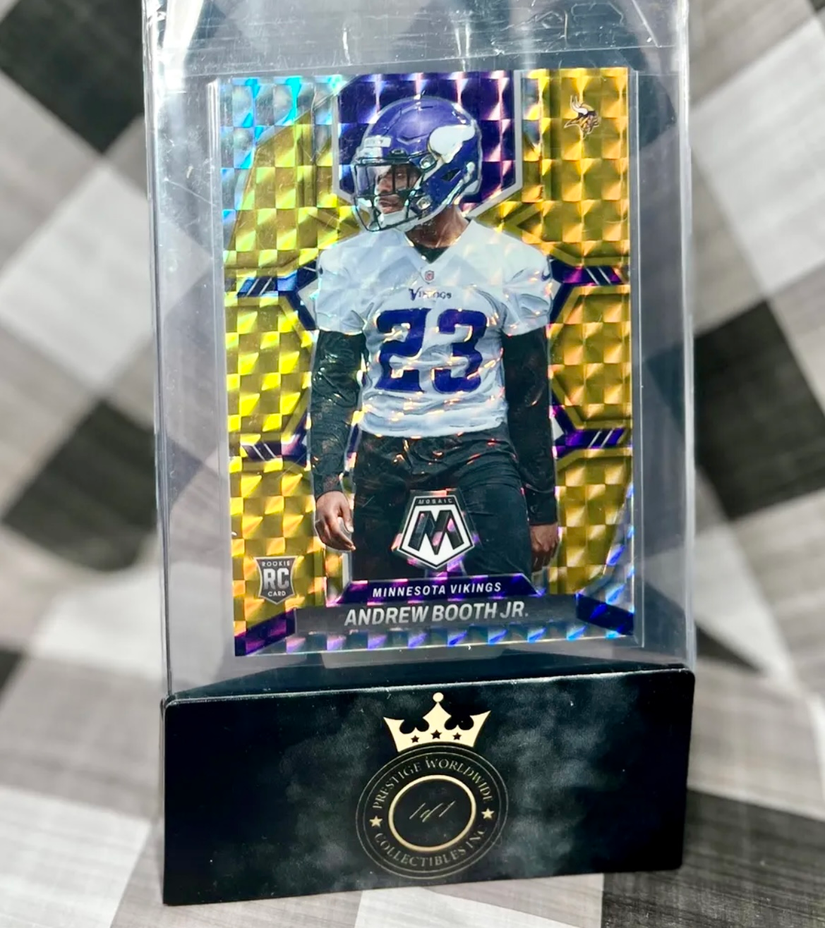 Andrew Booth Jr 2022 Mosaic Gold Prizm Rookie Last Print 10/10 #386 - Vikings RC