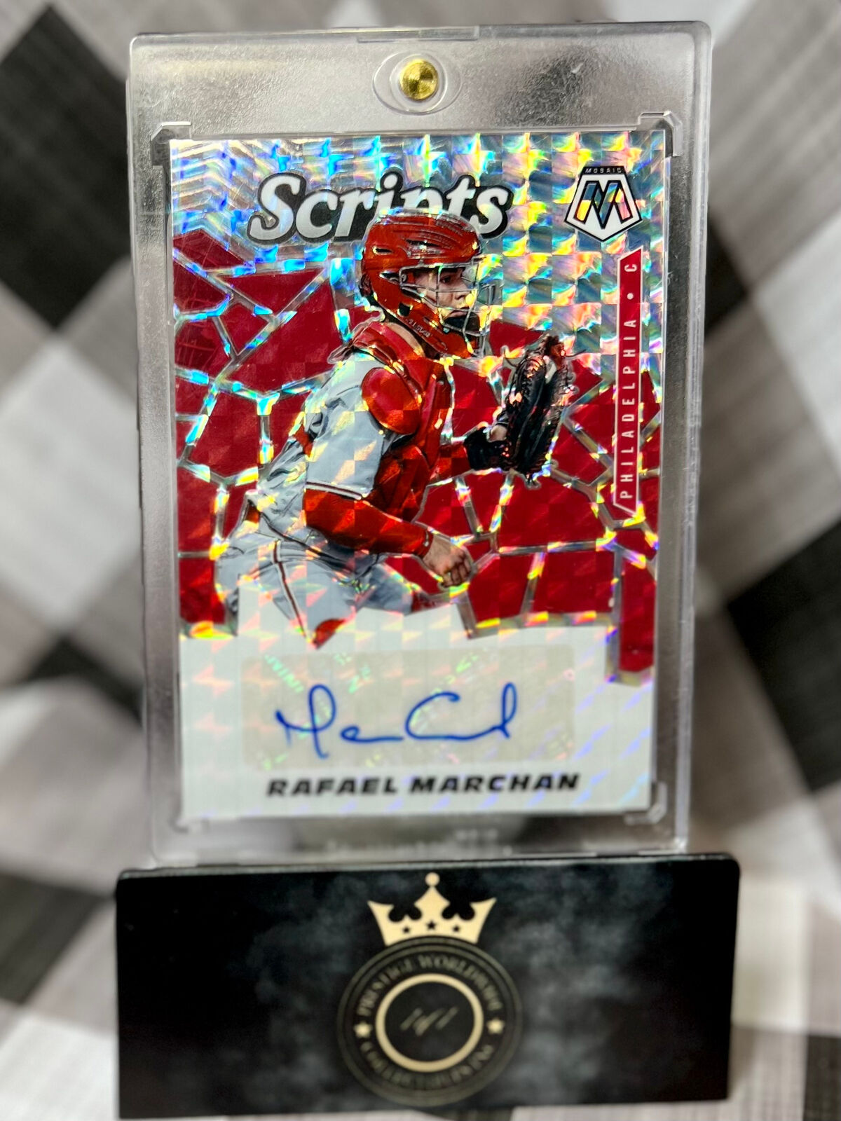 Rafael Marchan 2021 Mosaic Scripts Silver Prizm Auto #SCR-RM