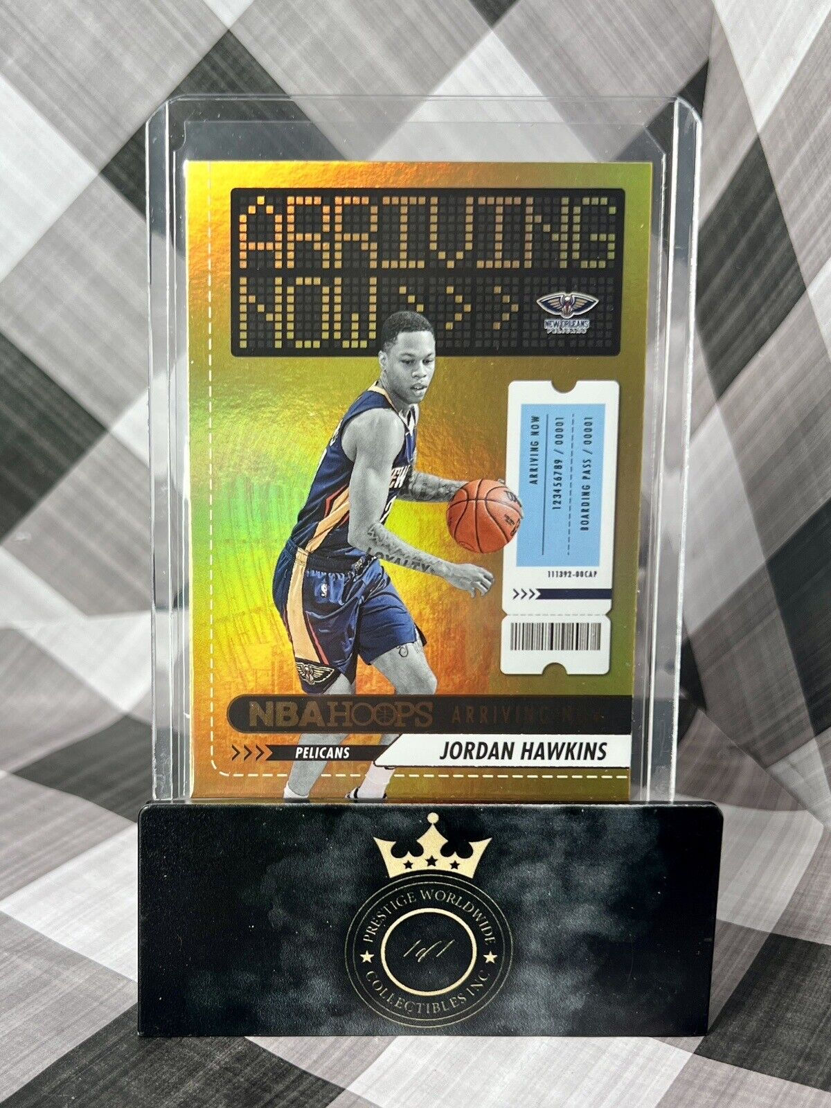 Jordan Hawkins 2023-24 NBA Hoops Arriving Now Gold Foil Holo Rookie #1 Pelicans