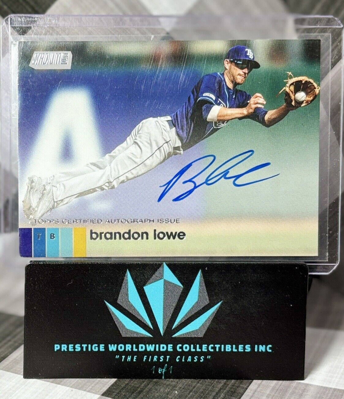 Brandon Lowe 2020 Topps Stadium Club Auto #ABL Tampa Bay Rays