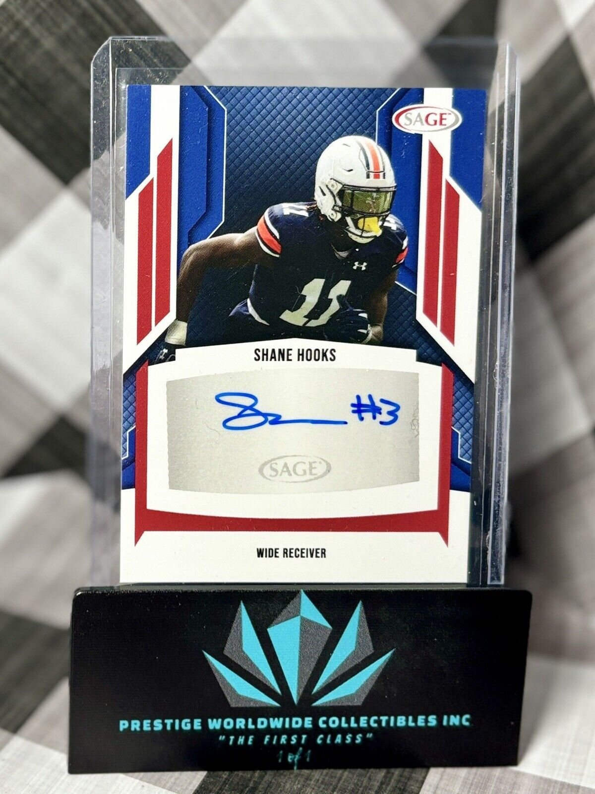 Shane Hooks 2024 Sage Red Rookie Auto #A-SH2 Auburn Tigers & Future NFL