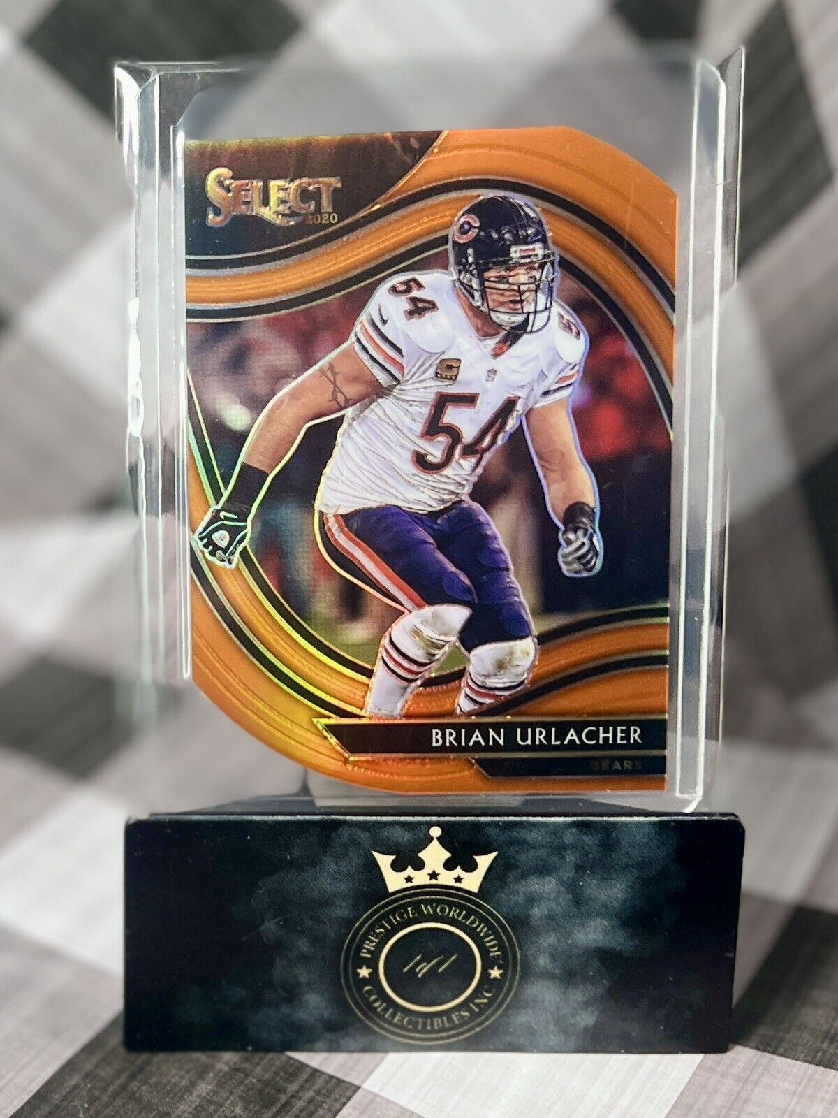 Brian Urlacher 2020 Select Prizm Field Level Orange Die-Cut #314 Chicago Bears
