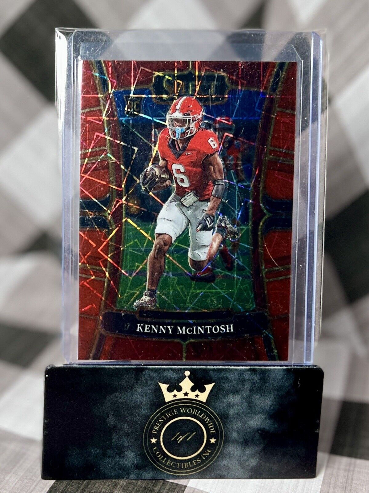 KENNY MCINTOSH 2023 Select Draft Picks Red Laser Prizm #24 Georgia & Seattle RC