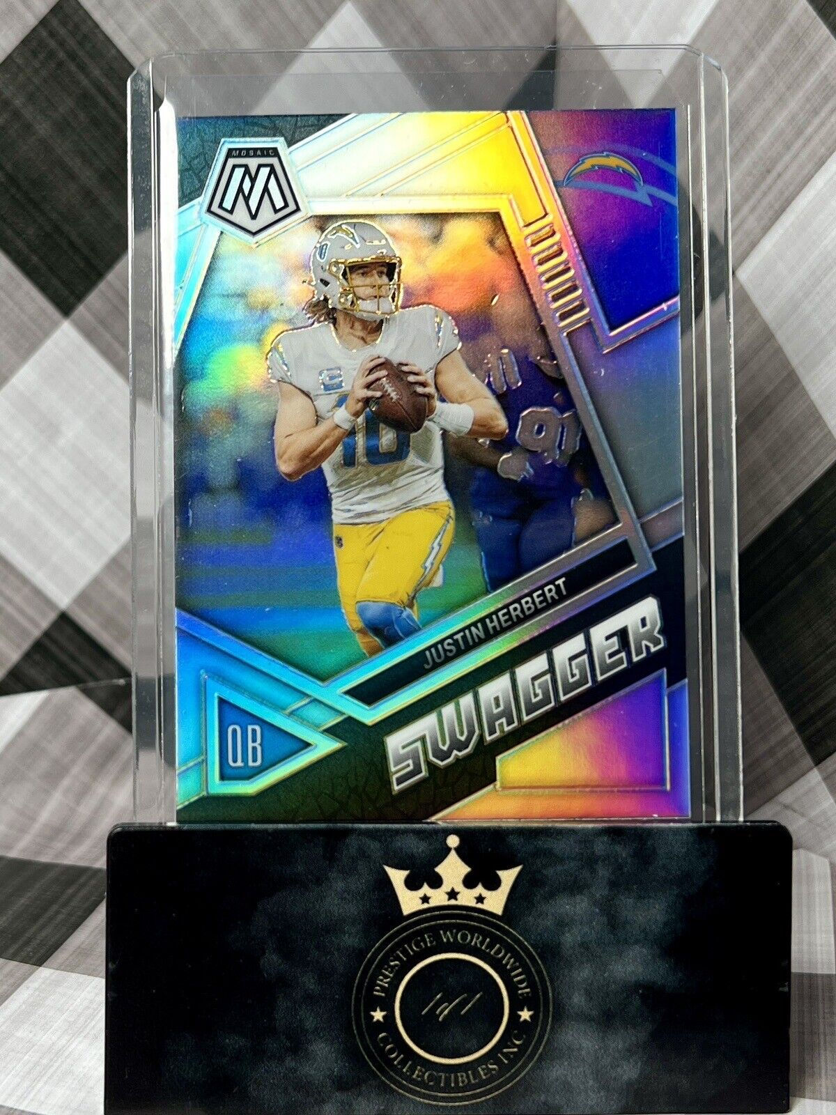 JUSTIN HERBERT 2023 Panini Mosaic #SS-JH Swagger Silver Mosaic!! Chargers