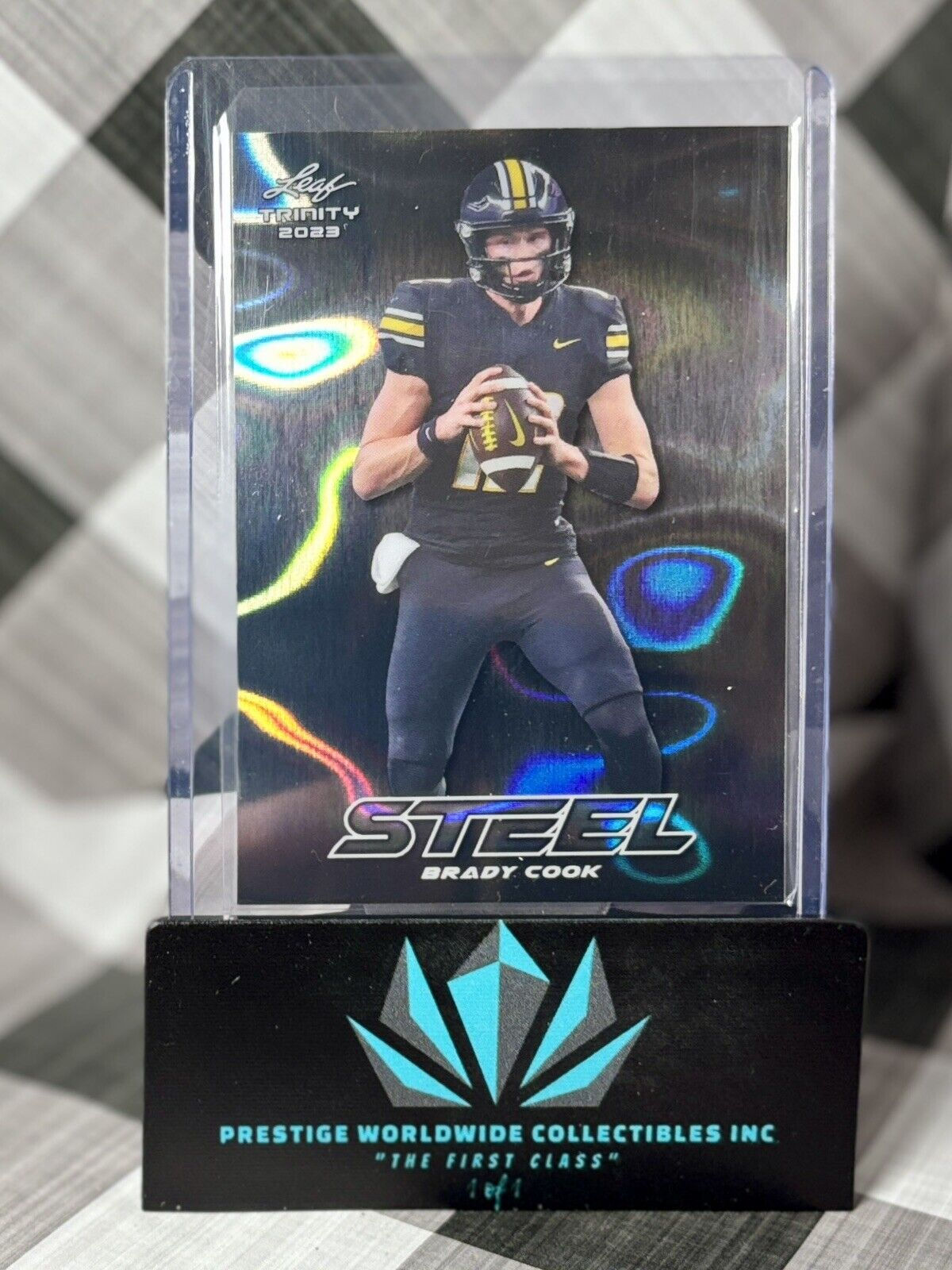 Brady Cook 2023 Leaf Trinity Steel Lava Silver Prospect #S-13 Missouri Tigers