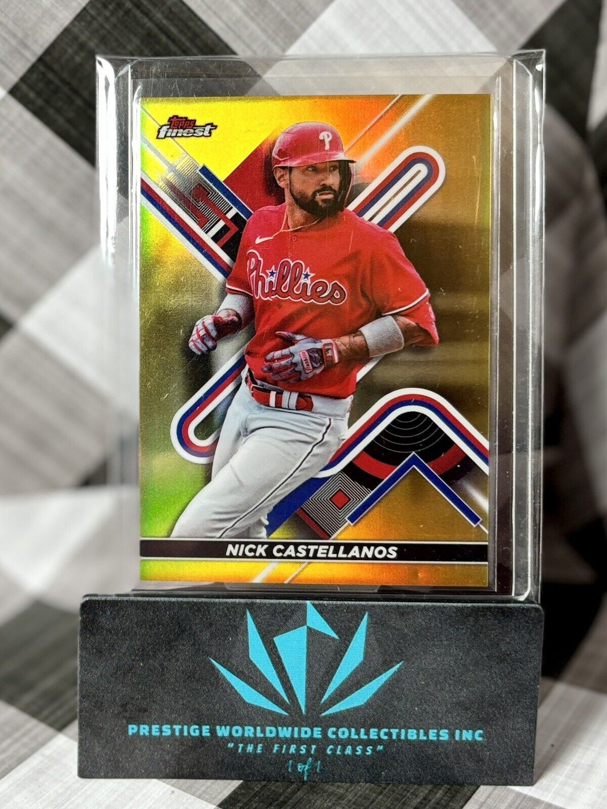 Nick Castellanos 2022 Topps Finest Gold Refractor /50 #104 Philadelphia Phillies