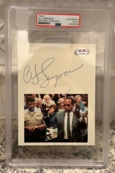 OJ SIMPSON PSA/DNA Authentic Signed Trial Gloves Photo One of a Kind Memorabilia