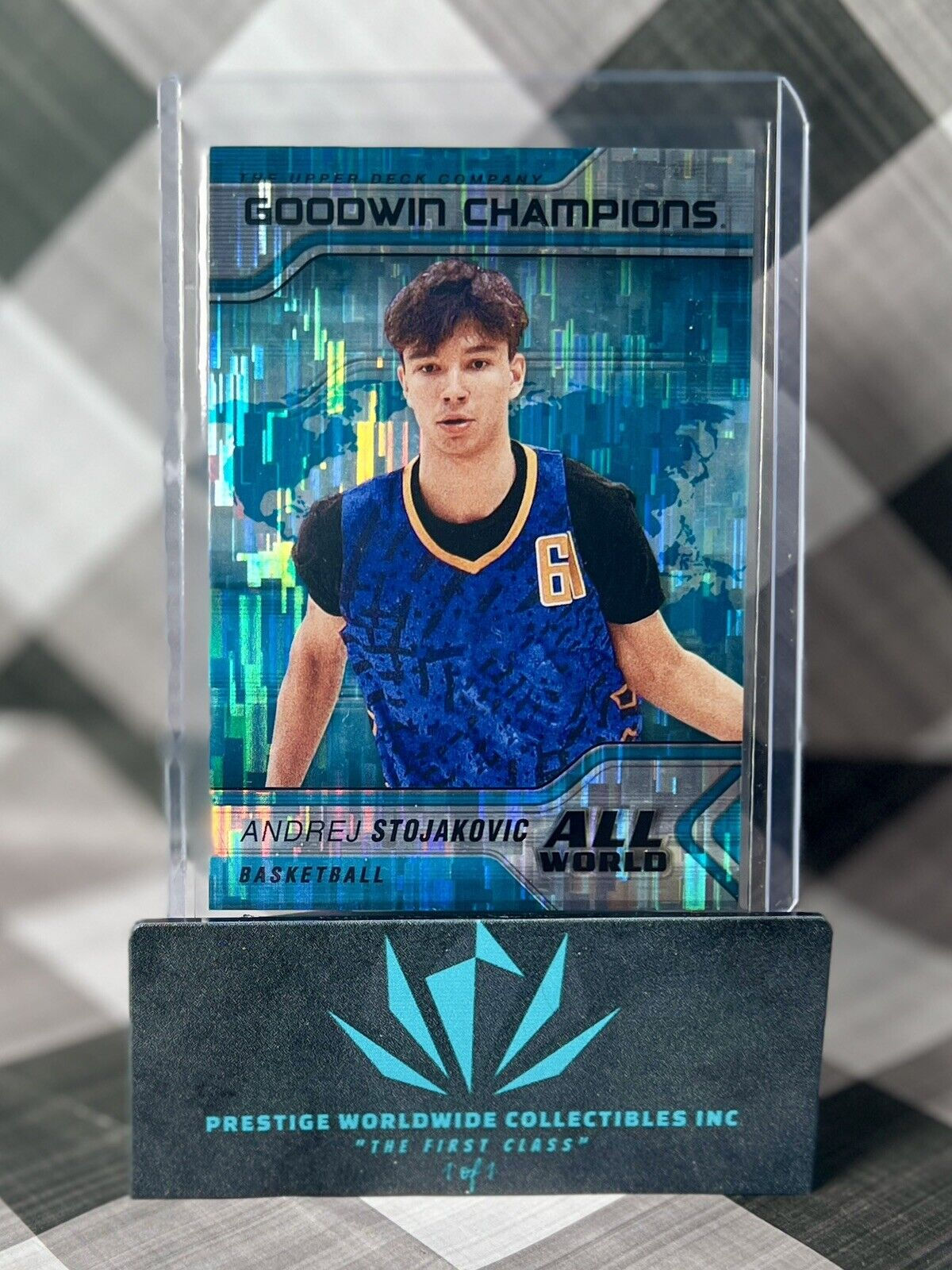 Andrej Stojakovic 2023 Goodwin Champions All World Aqua Parallel #AW-15 Stanford