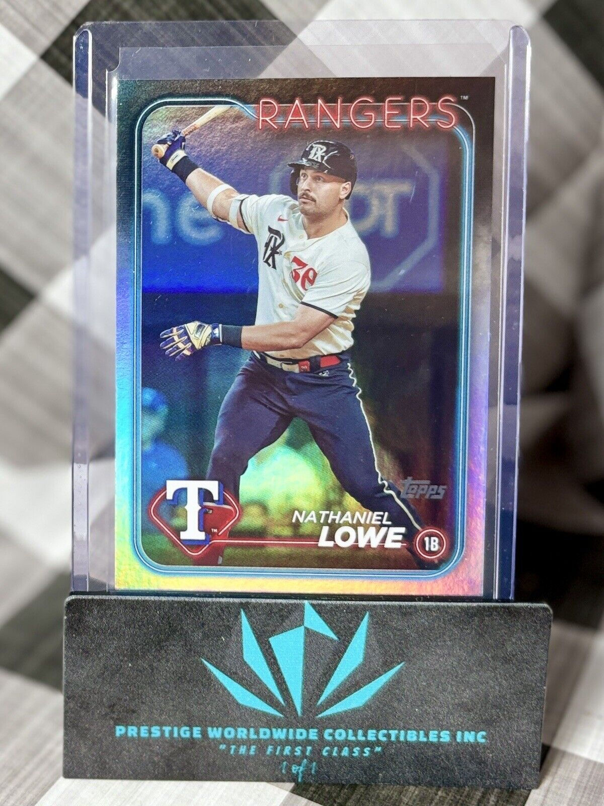 Nathaniel Lowe 2024 Topps Series 1 Rainbow Foil #174 Texas Rangers