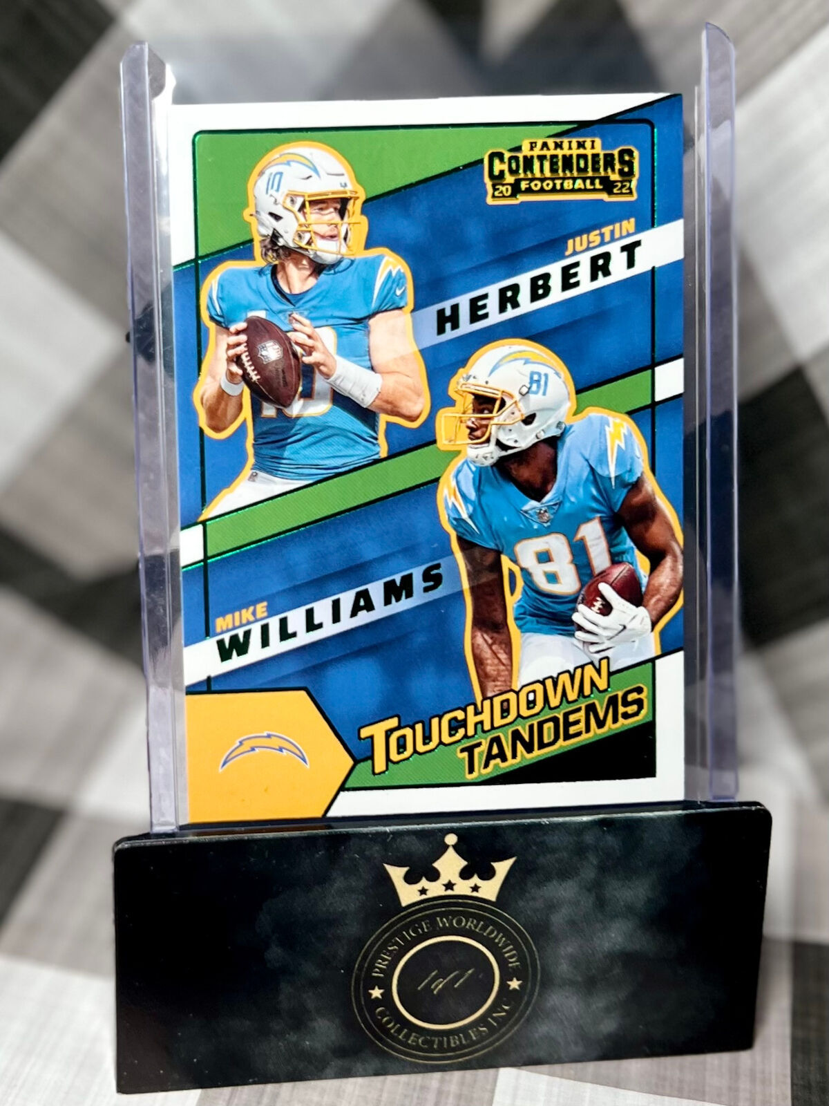 Justin Herbert/Mike Williams 2022 Contenders Green Touchdown Tandems #TDT-LAC