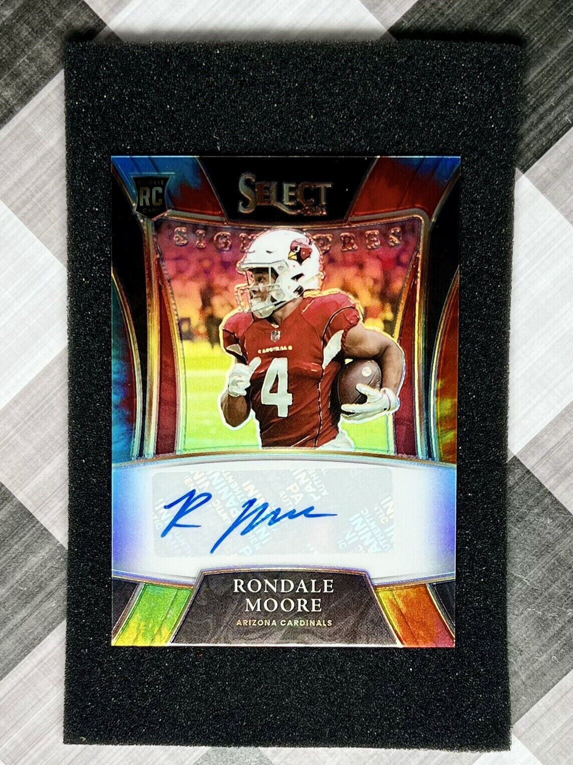 Rondale Moore 2021 Select Football Signatures Tie-Dye Prizm Auto #8/10 Rookie RC