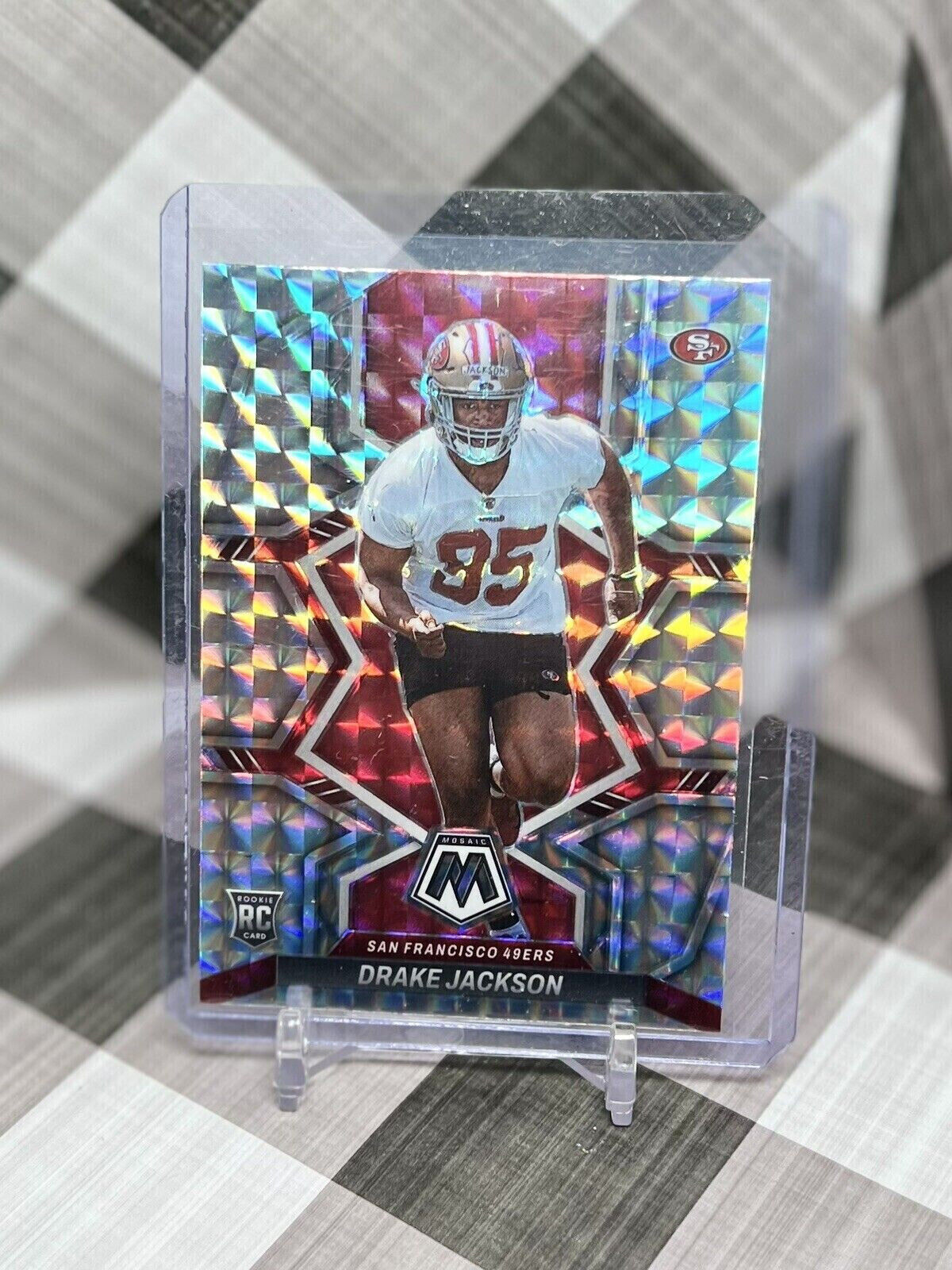 Drake Jackson 2022 Mosaic Silver Mosaic Prizm Rookie #394 - San Fran 49ers RC