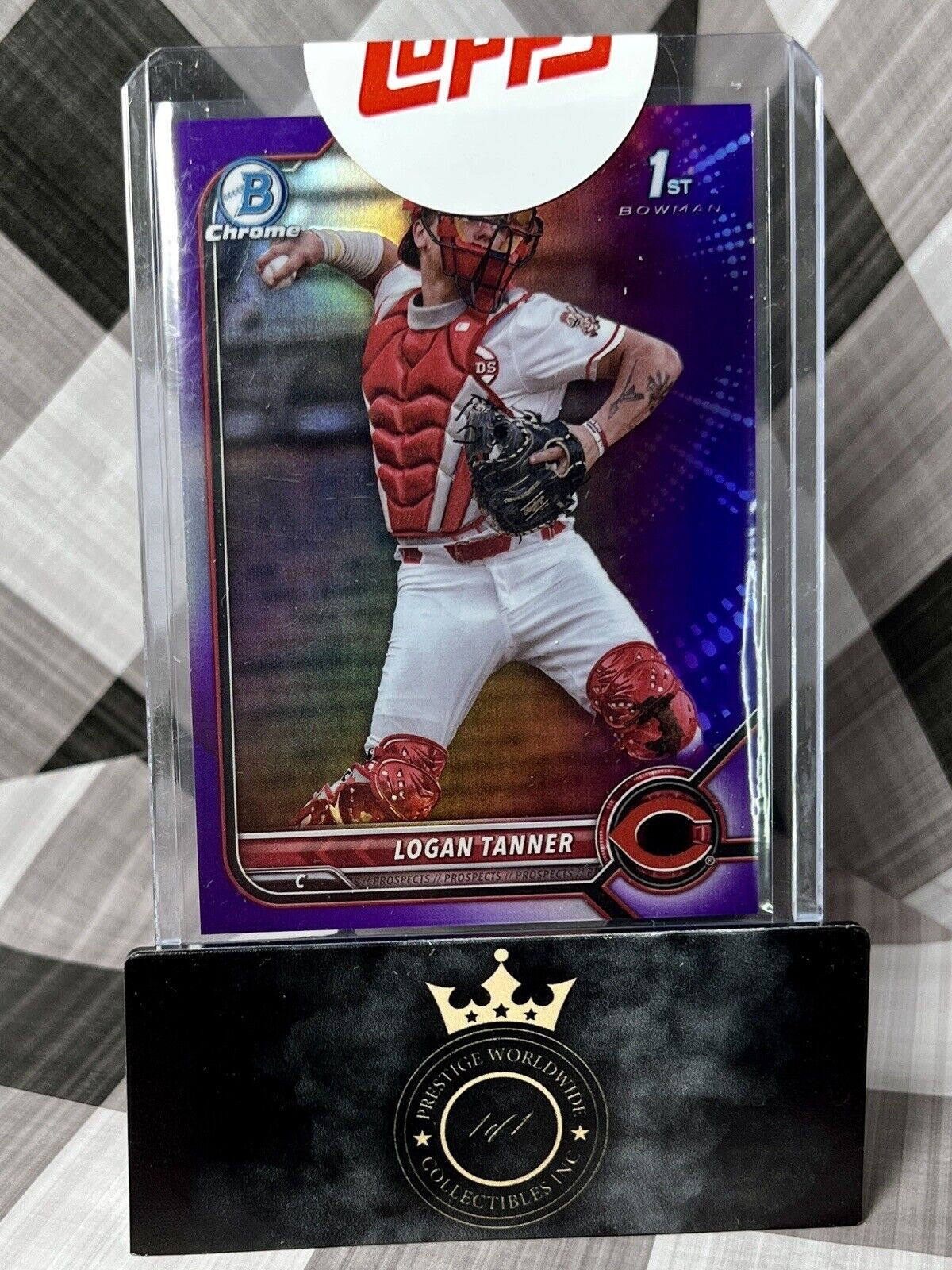 LOGAN TANNER 2022 Bowman Chrome Draft 1st BLUE REFRACTOR /150 #BDC-55 - CIN REDS