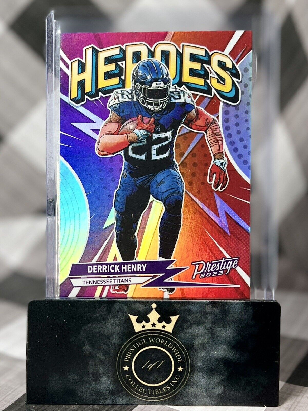 Derrick Henry 2023 Panini Prestige Heroes Foil Insert #H-10 Tennessee Titans
