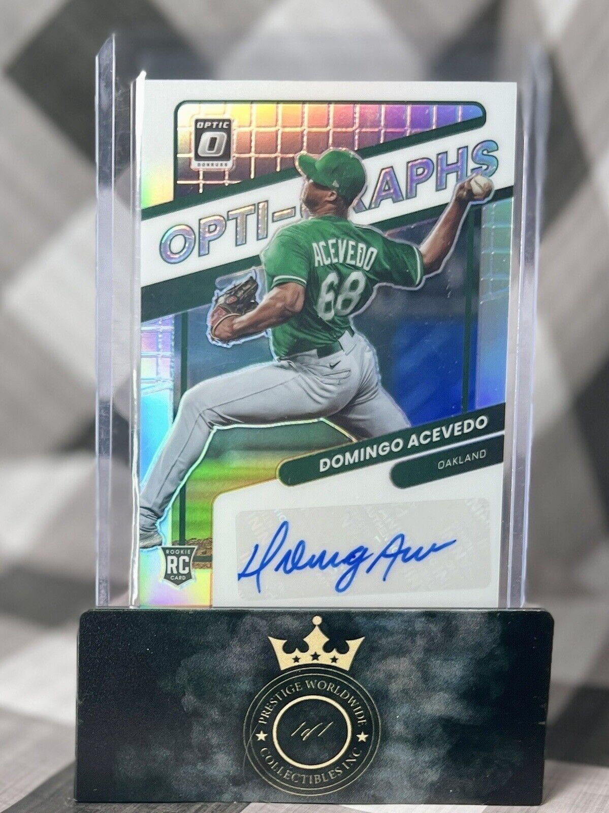 Domingo Acevedo 2022 Donruss Optic Holo Prizm Rookie Auto #OG-DA Oakland A's RC