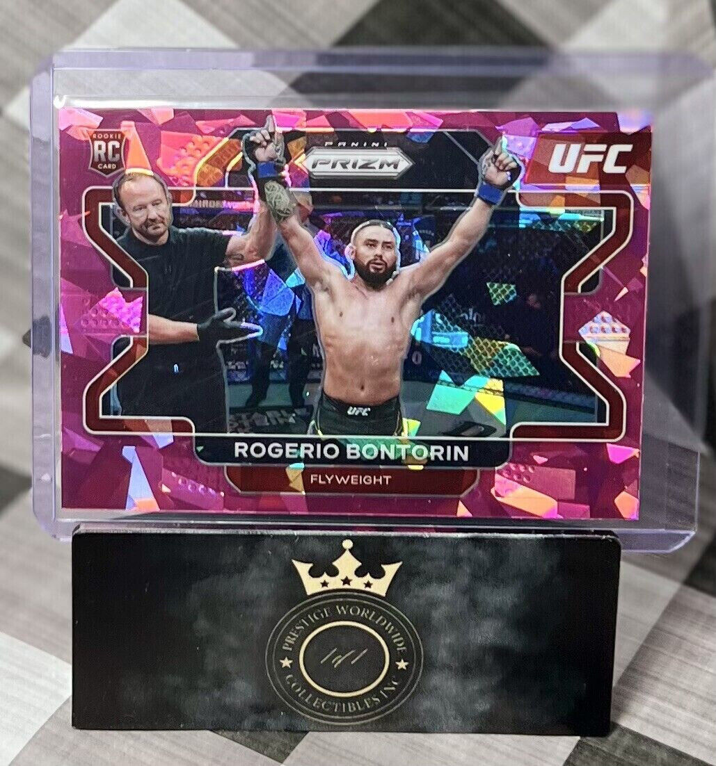 Rogerio Bontorin 2022 Panini Prizm UFC Exclusive Pink Cracked Ice Rookie #30 MMA