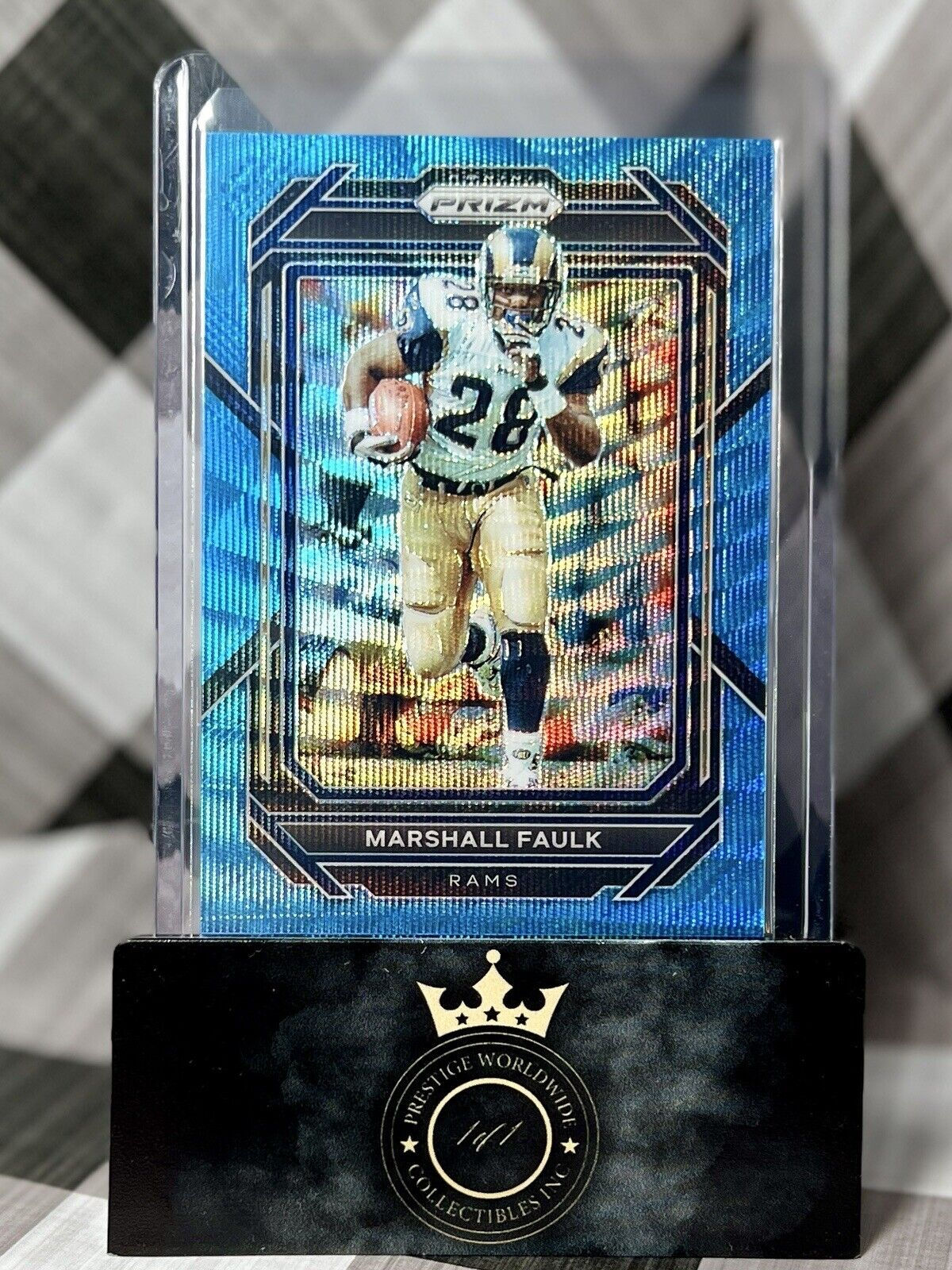 Marshall Faulk 2021 Panini Prizm Blue Wave SP Color Match /199 #167 - LA Rams