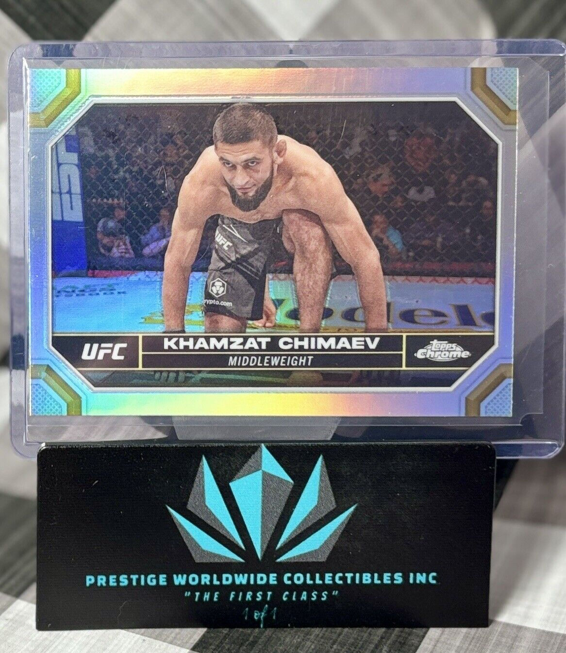 Khamzat Chimaev 2024 Topps Chrome UFC Sepia Refractor #114 Middleweight