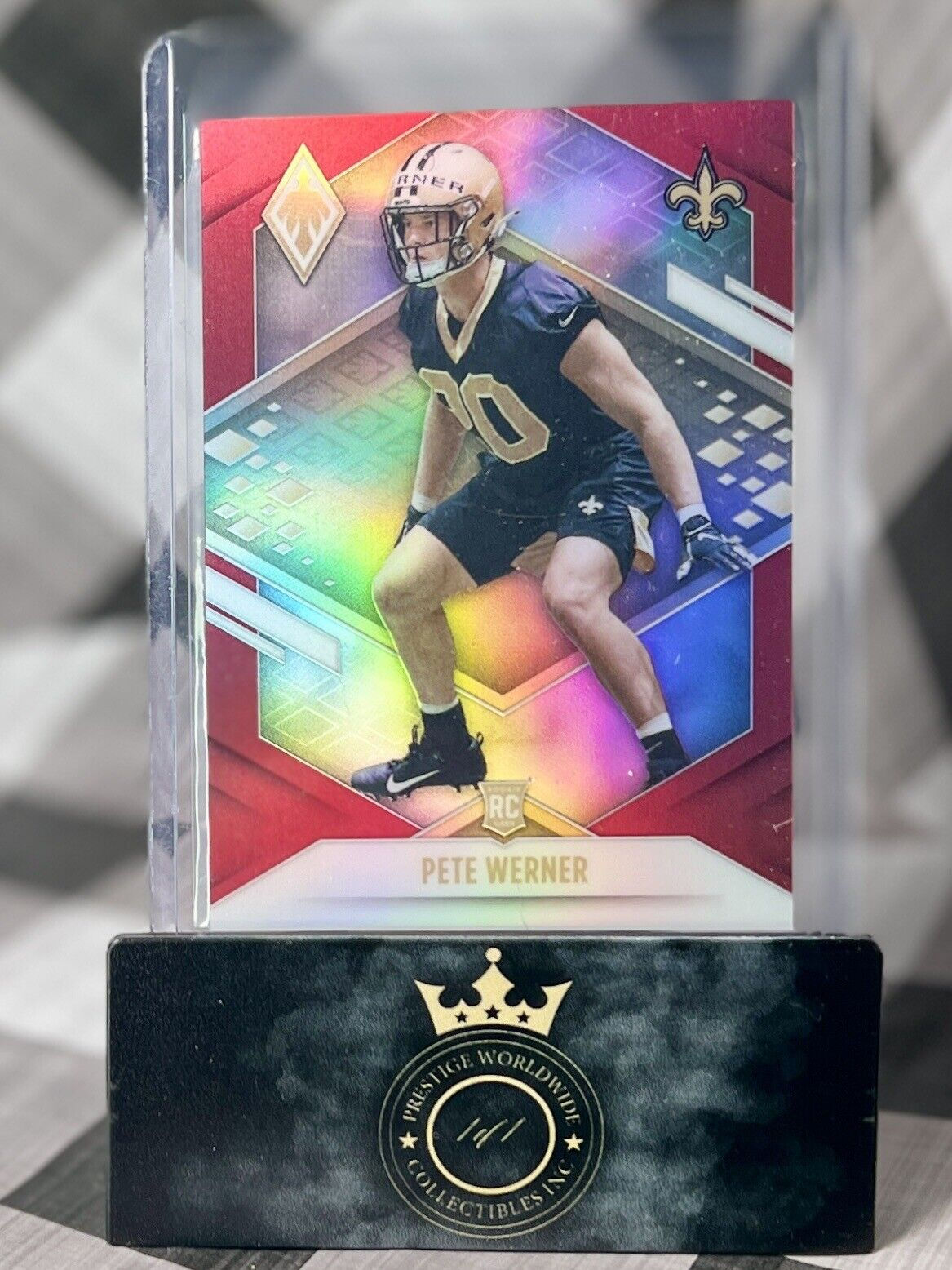 Pete Werner 2021 Panini Phoenix Red Rookie /250 #168 New Orleans Saints SP RC