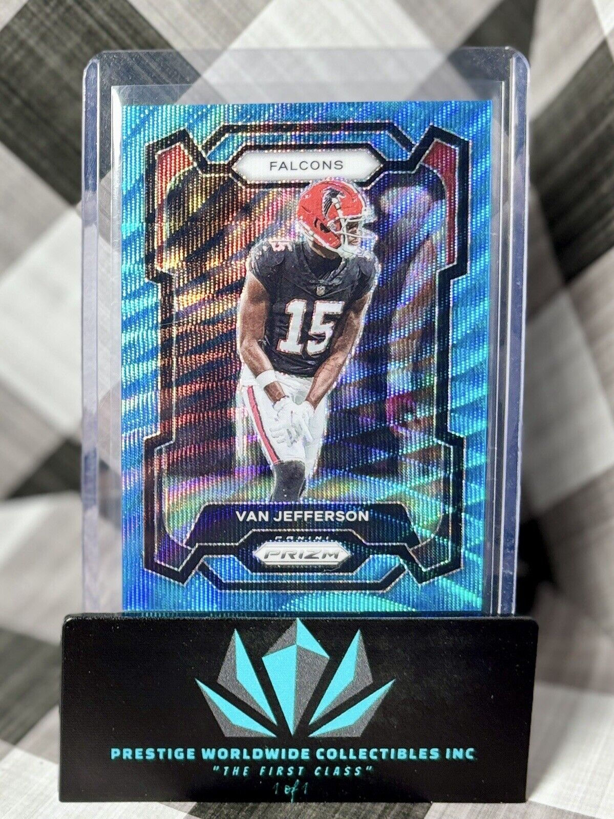 Van Jefferson 2023 Panini Prizm Blue Wave Prizm /199 #171 Atlanta Falcons