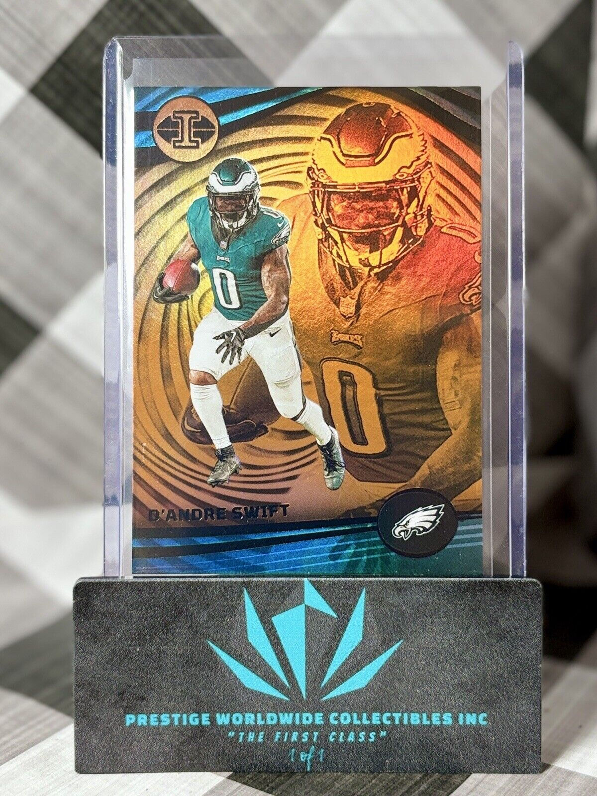 D'Andre Swift 2023 Panini Illusions Orange #85 Philadelphia Eagles