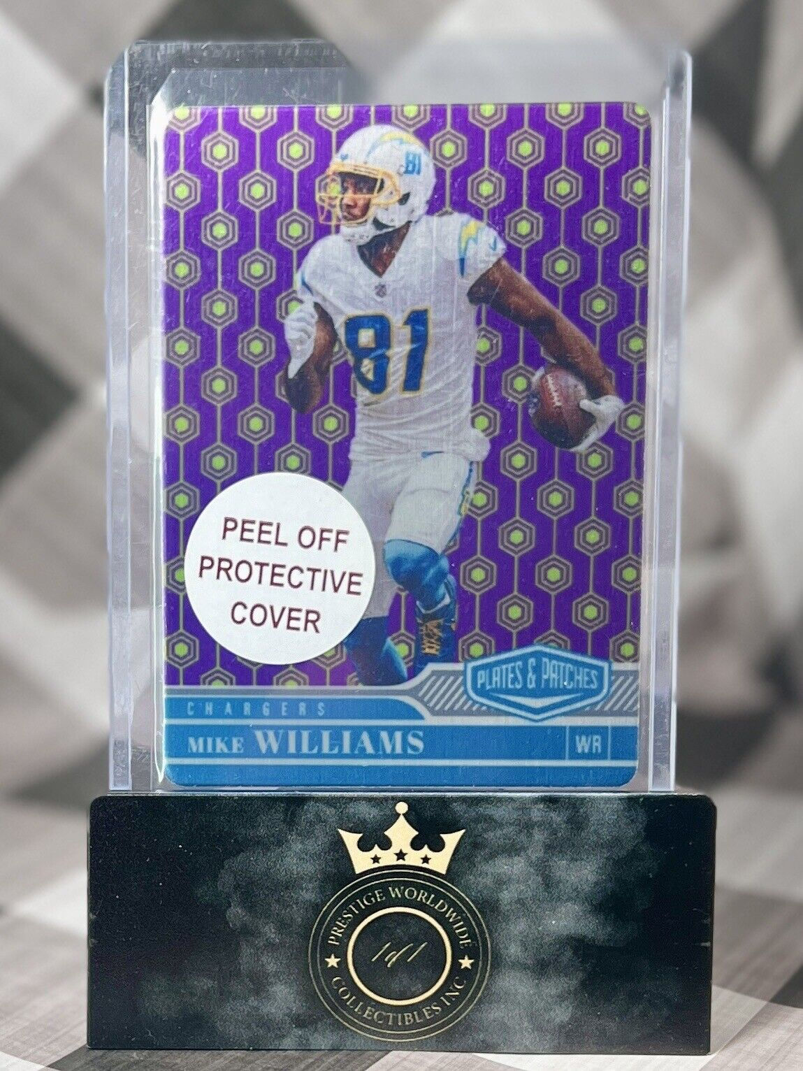 Mike Williams 2023 Panini Plates & Patches Purple /35 #55 LA Chargers SP