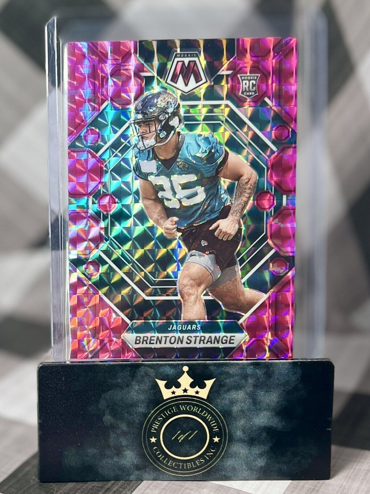 Brenton Strange 2023 Panini Mosaic Pink Camo Prizm Rookie #286 Jaguars RC
