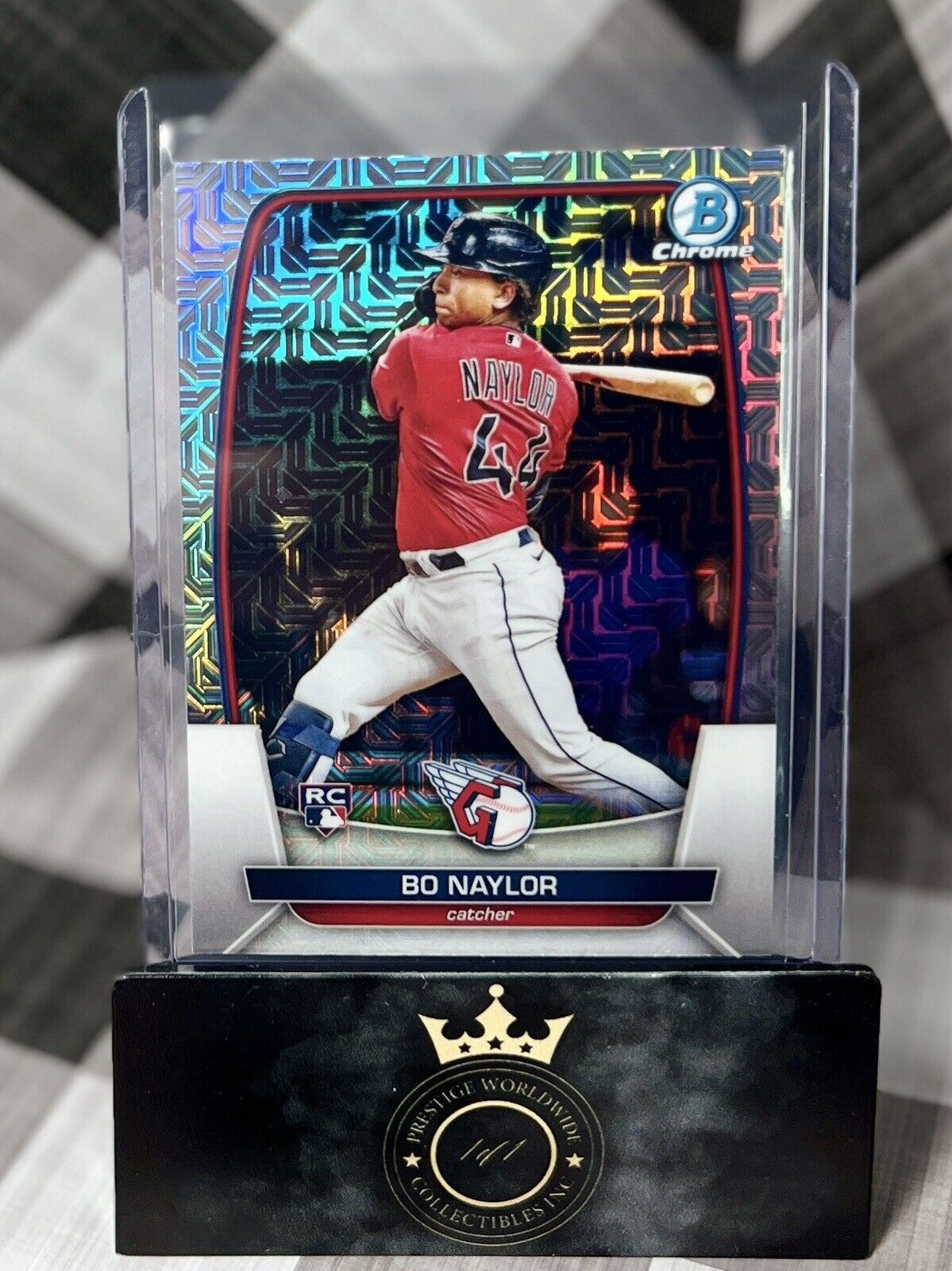 Bo Naylor 2023 Bowman Chrome Rookie Mega Mojo Refractor #60 Cleveland Guardians