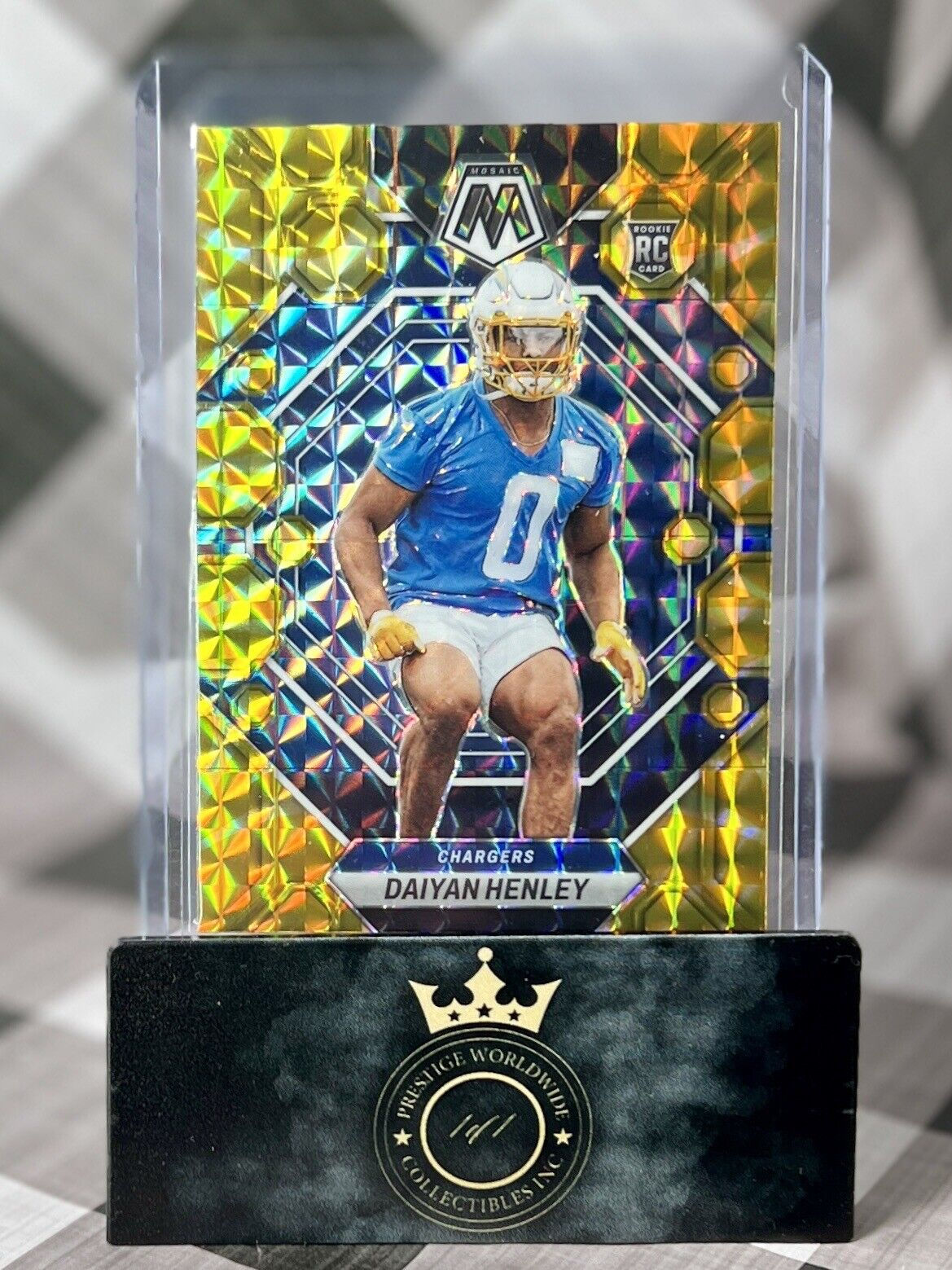 Daiyan Henley 2023 Panini Mosaic Yellow Reactive Prizm Rookie #304 Chargers RC