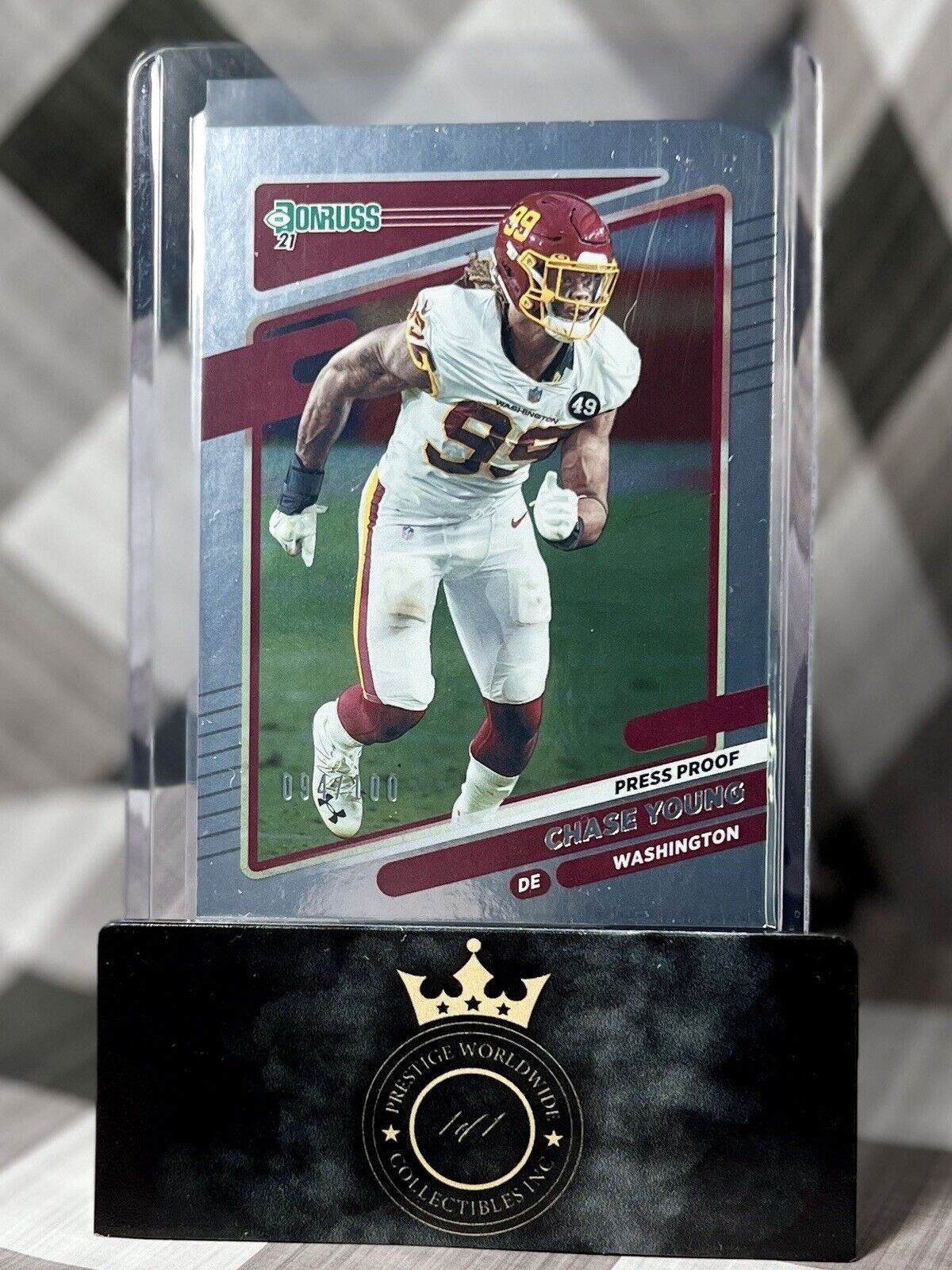 Chase Young 2021 Panini Donruss Press Proof Silver /100 #9 WSH Commanders
