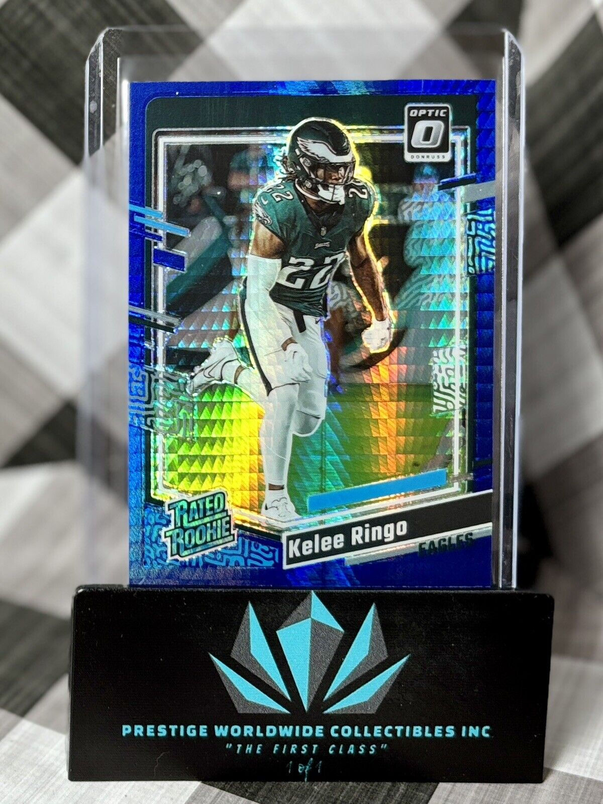 Kelee Ringo 2023 Donruss Optic Rated Rookie Blue Hyper #282 PHI Eagles RC