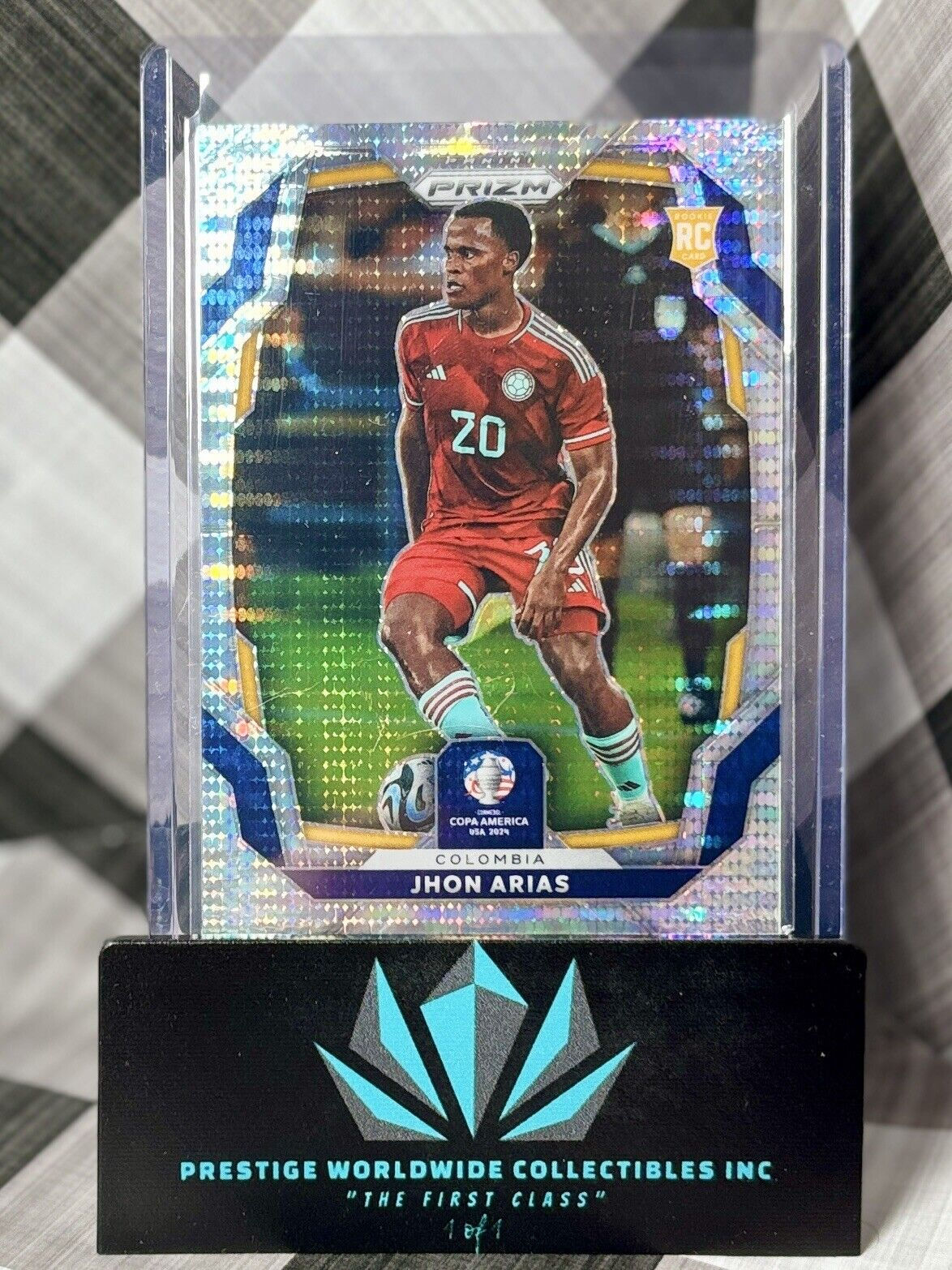 John Arias 2023-24 Prizm Copa America Silver Pulsar Prizm Rookie #50 Columbia RC