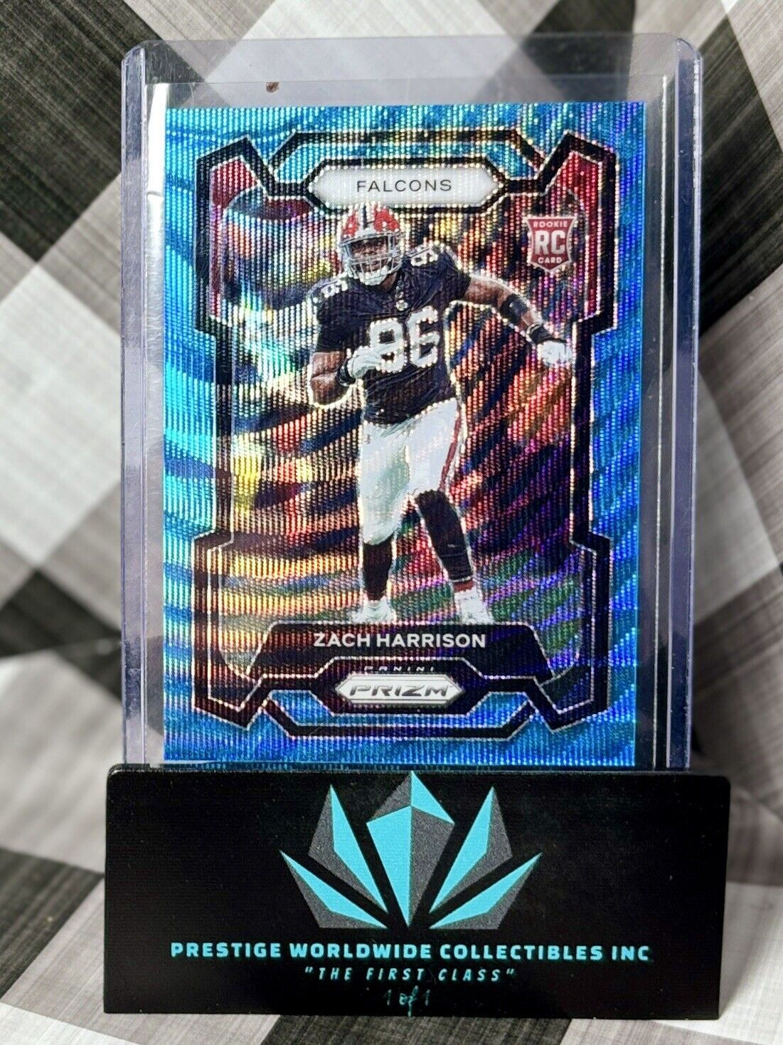 Zach Harrison 2023 Panini Prizm Blue Wave Prizm Rookie /199 #306 ATL Falcons RC