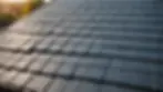 High angle view of a beautiful slate roof reflecting the sky