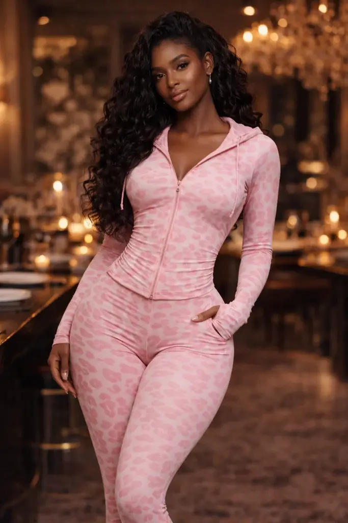 Pink leopard print two piece set with zip hoodie and high waisted leggings – Jazelle’s Boutique