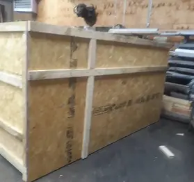Custom wooden export crate for heavy machinery - New Jersey crating and rigging service