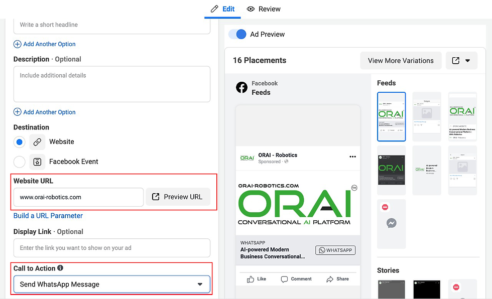 ORAI's Explaining How to set up Click-to-WhatsApp Ad