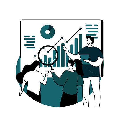 Fractional Insights white paper graphic with illustrated characters looking at data