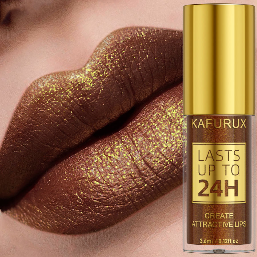 Thumbnail: 14 Colors Glitter Metallic Lip Glaze Shiny Long Lasting Lip Gloss Waterproof Liq