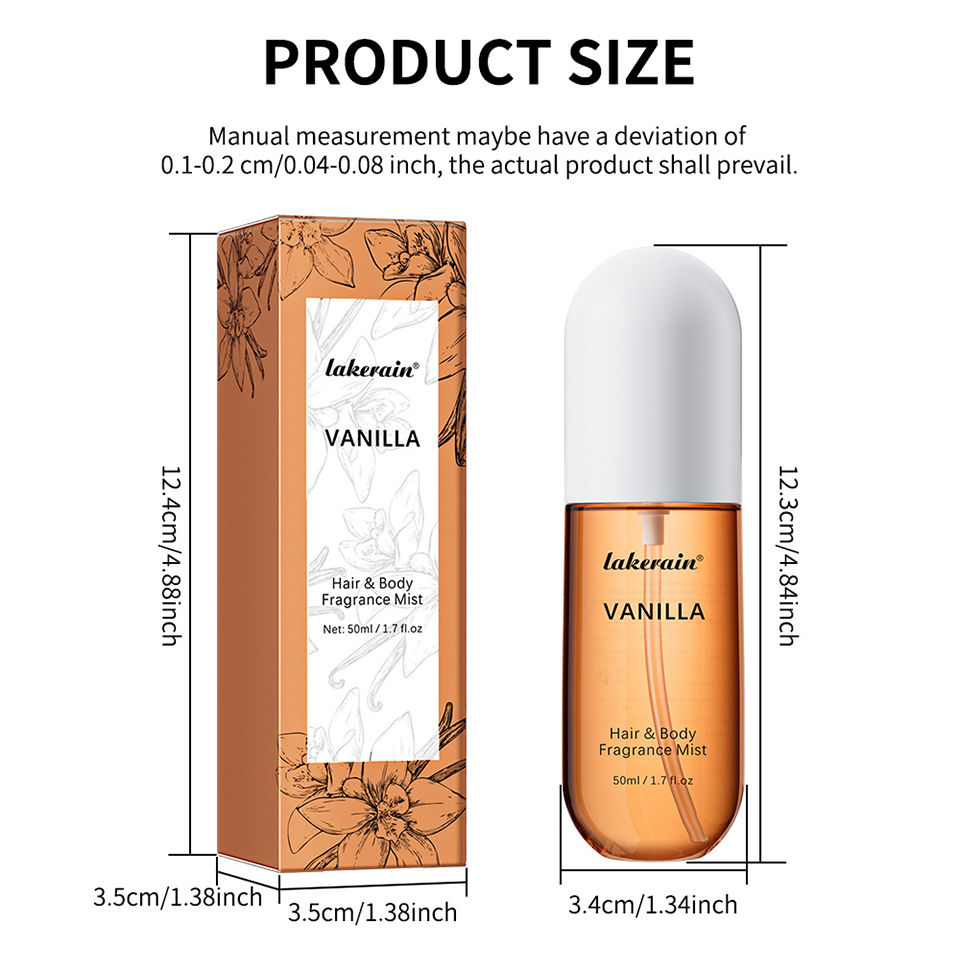 Thumbnail: 50ml Vanilla Rose Fragrance Spray Hair & Body Fragrance Mist Fresh Long Lasting 