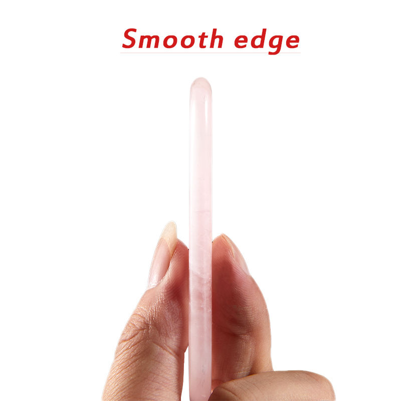 Thumbnail: Natural Stone Jade Gouache Scraper Rose Quartz Facial Gua Sha Tools Neck Massage